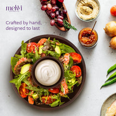 Wooden Chip and Dip Serving Set - Pedestal Bowl