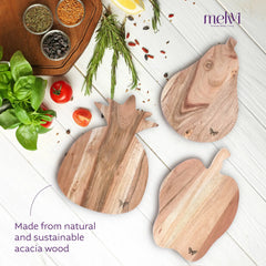 Acacia Wood Mini Chopping Boards Set of 3