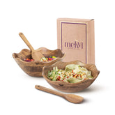 Acacia Wood Salad Bowls Set of 4