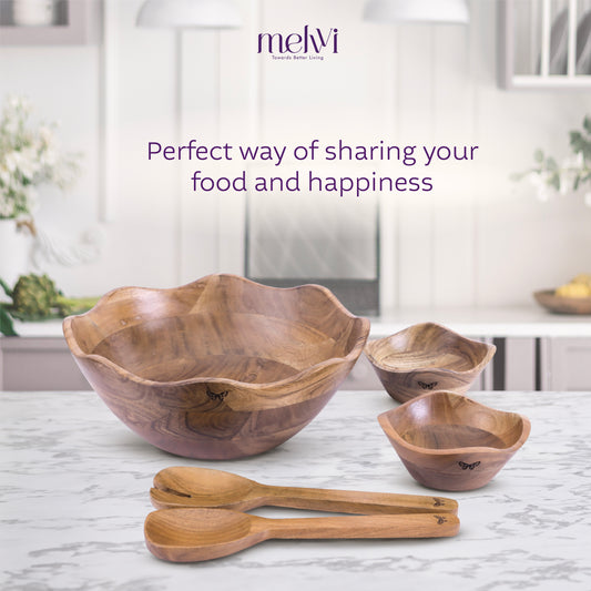 The Art of Presentation: Melvvi Wooden Salad Bowls Making Meals More Inviting!