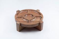 Wooden 2 in 1 Mini Chip-Dip Platter and Cake Stand